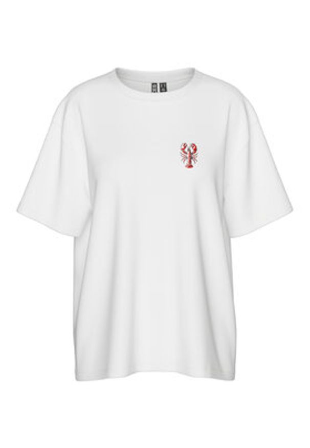 Pieces T-Shirt Tobster 17160811 Biały Oversize. Kolor: biały. Materiał: bawełna