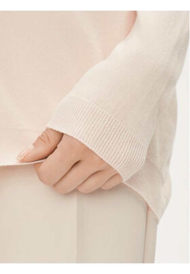 Kontatto Sweter 3M1018 Beżowy Regular Fit. Kolor: beżowy. Materiał: syntetyk, wiskoza