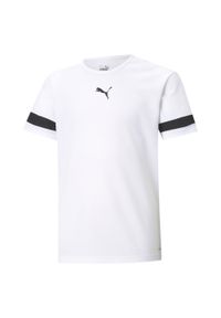 Koszulka dla dzieci Puma teamRISE Jersey Jr. Kolor: biały, wielokolorowy, czarny. Materiał: jersey. Sport: piłka nożna #1