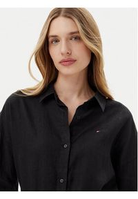 TOMMY HILFIGER - Tommy Hilfiger Koszula WW0WW46169 Czarny Loose Fit. Kolor: czarny. Materiał: len #3