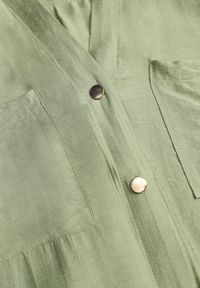 Renee - Zielona Sukienka z Wiskozą o Koszulowym Kroju z Wiązanym Paskiem Rissanni. Kolor: zielony. Materiał: wiskoza. Typ sukienki: koszulowe. Styl: elegancki, klasyczny #3