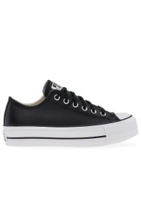 Buty Converse Chuck Taylor All Star Lift Platform Leather 561681C - czarne. Kolor: czarny. Materiał: skóra, guma. Szerokość cholewki: normalna. Obcas: na platformie. Model: Converse All Star