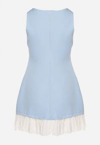 Born2be - Jasnoniebieska Elegancka Sukienka Taliowana Florzedi. Okazja: na co dzień, na imprezę. Kolor: niebieski. Typ sukienki: proste. Styl: elegancki #6