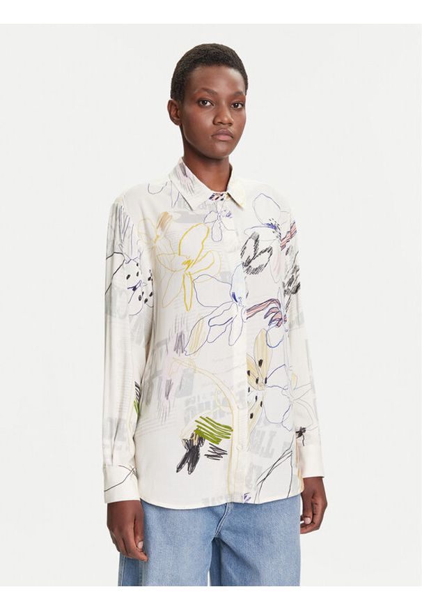 Desigual Koszula Newsarty 25WWCW14 Biały Loose Fit. Kolor: biały. Materiał: wiskoza