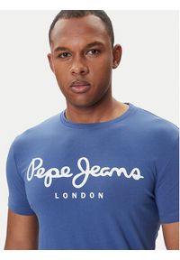Pepe Jeans T-Shirt Original Stretch N PM5010132 Granatowy Regular Fit. Kolor: niebieski. Materiał: bawełna #3