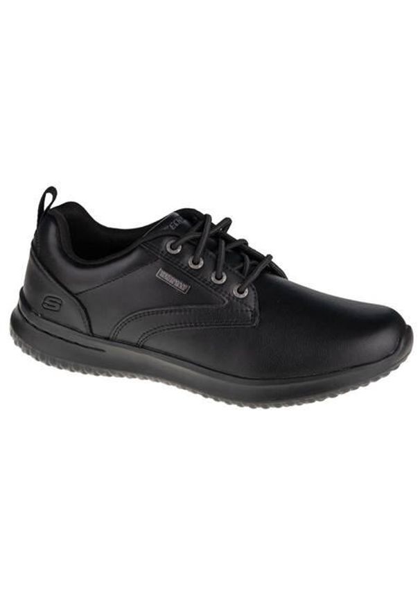 skechers - Buty do chodzenia męskie Skechers Delson Antigo. Zapięcie: sznurówki. Kolor: czarny. Materiał: materiał, skóra, syntetyk. Szerokość cholewki: normalna. Sport: turystyka piesza