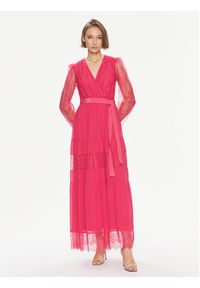 TwinSet - TWINSET Sukienka wieczorowa Abito 241TE2121 Różowy Regular Fit. Kolor: różowy. Materiał: syntetyk. Styl: wizytowy