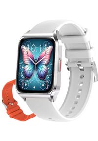 Zegarek damski SMARTWATCH Rubicon rozmowy E89 white/orange. Rodzaj zegarka: smartwatch