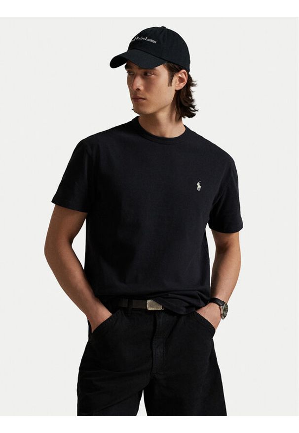 Polo Ralph Lauren T-Shirt 710916698024 Czarny Regular Fit. Typ kołnierza: polo. Kolor: czarny. Materiał: bawełna