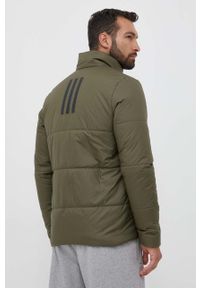 Adidas - adidas kurtka męska kolor zielony zimowa. Kolor: zielony. Wzór: nadruk. Sezon: zima #5