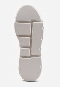 Renee - Białe Sneakersy Vices na Platformie Ozdobione Brokatem Ldivana. Okazja: na co dzień. Nosek buta: okrągły. Zapięcie: sznurówki. Kolor: biały. Materiał: jeans. Wzór: aplikacja. Obcas: na platformie #8