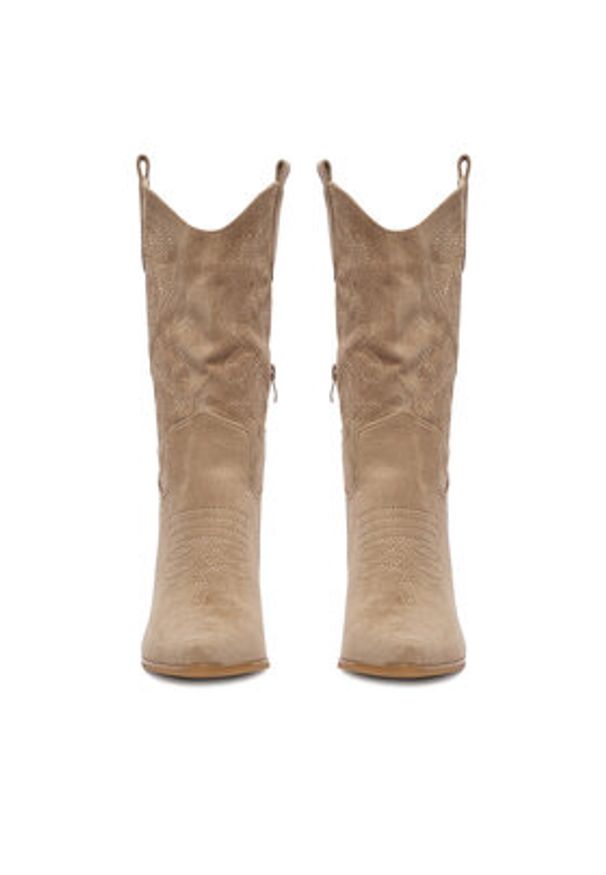 DeeZee Kowbojki 8555A Beżowy. Kolor: beżowy. Materiał: materiał