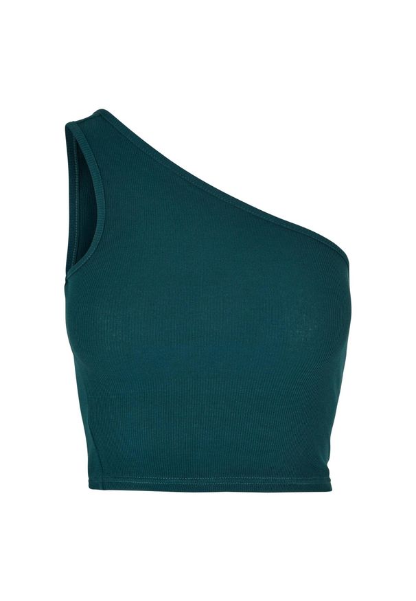 Urban Classics - Asymetryczny Przycięty Top Dla Kobiet. Kolor: niebieski. Sport: turystyka piesza