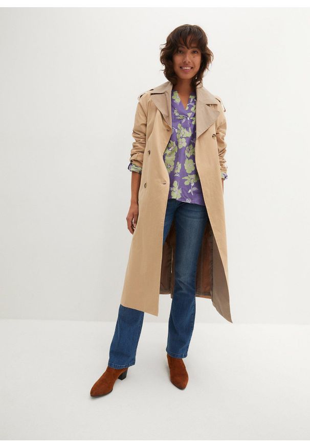 bonprix - Modelujące dżinsy slim fit high waist. Stan: podwyższony. Kolor: niebieski