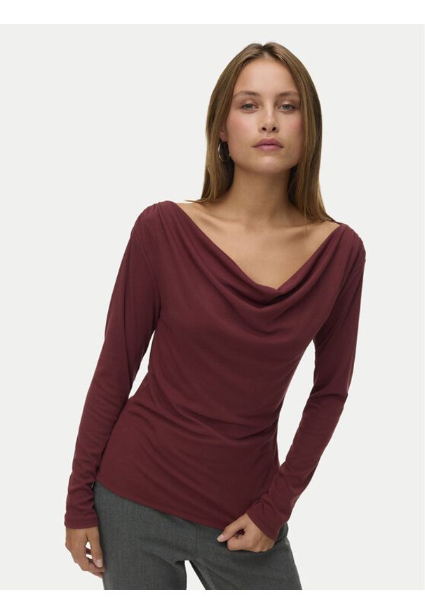 Vero Moda Bluzka Ice 10340793 Bordowy Regular Fit. Kolor: czerwony. Materiał: syntetyk