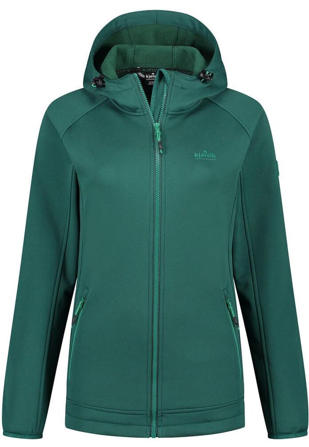 Jack Wolfskin - Damska Kurtka Softshell Kjelvik Kelly - Wodoodporna. Kolor: zielony. Materiał: softshell