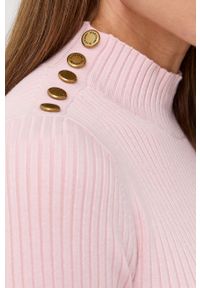 Marciano Guess Sweter damski kolor różowy z półgolfem. Kolor: różowy. Materiał: dzianina #4