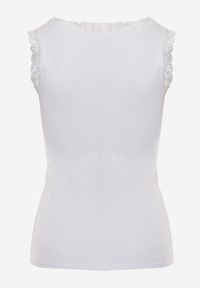 Born2be - Biały Bawełniany Top z Koronkową Górą Beralia. Kolor: biały. Materiał: bawełna, koronka. Wzór: aplikacja #2