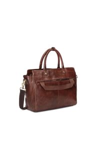 Kazar - Elegancka skórzana torba męska w biznesowym stylu. Kolor: brązowy. Materiał: skóra #7