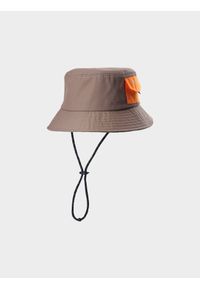 4f - Kapelusz bucket hat chłopięcy - beżowy. Kolor: beżowy. Materiał: syntetyk, materiał. Styl: casual, sportowy