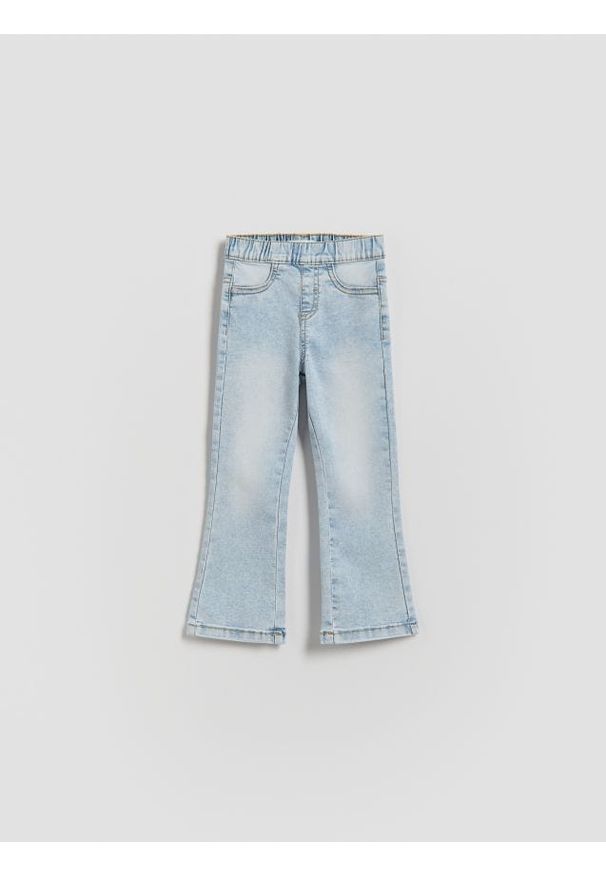 Reserved - Jegginsy flare - niebieski. Kolor: niebieski. Materiał: bawełna