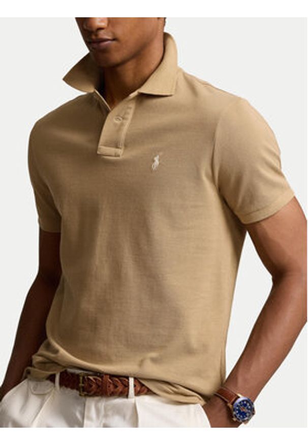 Polo Ralph Lauren Polo 710534735379 Beżowy Regular Fit. Typ kołnierza: polo. Kolor: beżowy. Materiał: bawełna