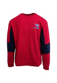 Bluza Diadora Crew Shield, Mężczyźni. Kolor: czerwony. Materiał: materiał, bawełna. Długość rękawa: długi rękaw