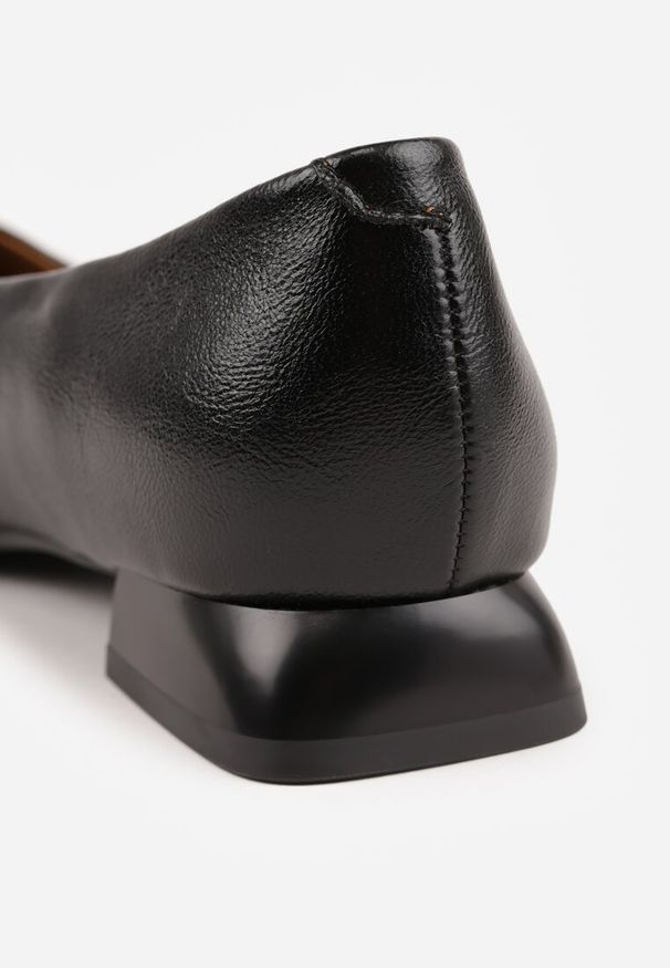 Renee - Czarne Czółenka w Stylu Retro ze Skórzaną Wkładką Faylina. Okazja: na imprezę. Kolor: czarny. Materiał: skóra. Obcas: na obcasie. Styl: retro. Wysokość obcasa: niski