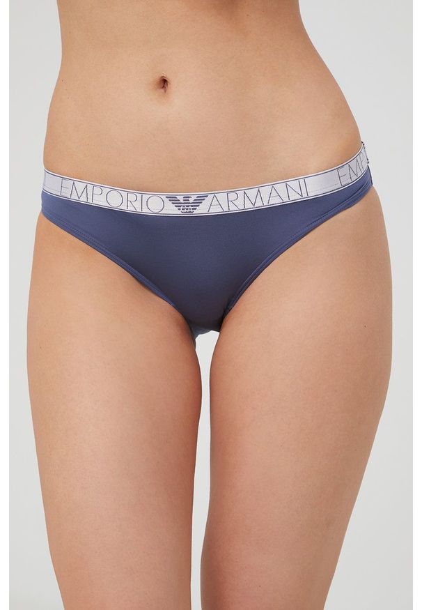 Emporio Armani Underwear figi (2-pack) 163334.2R235 kolor granatowy. Kolor: niebieski. Materiał: włókno, dzianina. Wzór: gładki