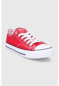 Lee Cooper tenisówki damskie kolor czerwony. Nosek buta: okrągły. Zapięcie: sznurówki. Kolor: czerwony. Materiał: guma