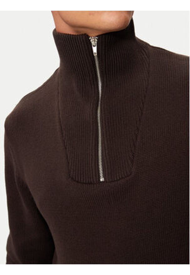 Jack & Jones - Jack&Jones Sweter Frederiksberg 12262055 Brązowy Loose Fit. Kolor: brązowy. Materiał: bawełna
