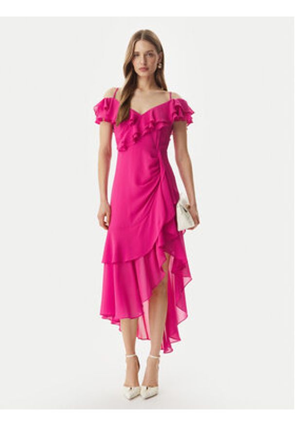 Morgan Sukienka koktajlowa 251-RJOLIE Różowy Regular Fit. Kolor: różowy. Materiał: syntetyk. Styl: wizytowy