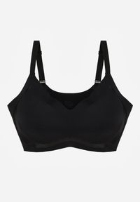Born2be - Czarny Biustonosz z Usztywnianymi Miseczkami i Transparentną Wstawką Zeriga. Kolor: czarny. Wzór: gładki #5