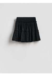 Reserved - Spódnica ze strukturalnej dzianiny - czarny. Kolor: czarny. Materiał: dzianina #1