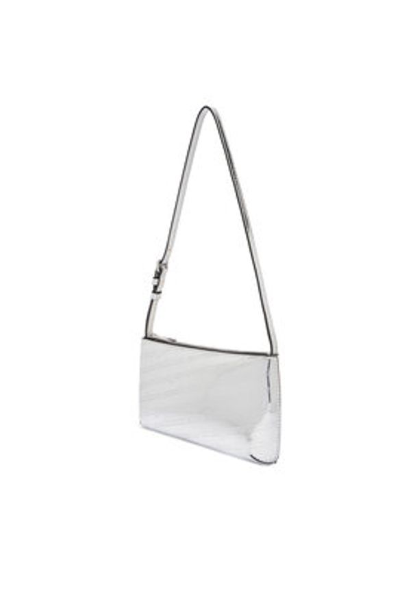 Tommy Jeans Torebka Tjw Must Metallic Shoulder Bag AW0AW18009 Srebrny. Kolor: srebrny. Materiał: skórzane