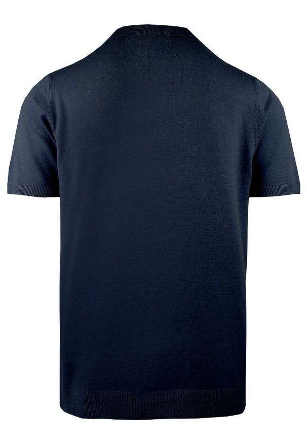 Męska Koszulka Polo z Dzianiny - Brave Soul - Granatowa. Okazja: na co dzień. Typ kołnierza: polo. Kolor: niebieski. Materiał: poliamid, wiskoza. Sezon: lato, wiosna. Styl: casual