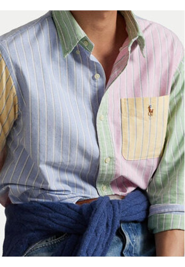 Polo Ralph Lauren Koszula 710974542001 Kolorowy Custom Fit. Typ kołnierza: polo. Materiał: bawełna. Wzór: kolorowy