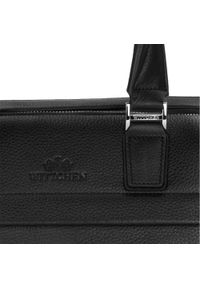Wittchen - Męska torba na laptopa 11”/12” skórzana z przeszyciami. Kolor: czarny. Materiał: skóra. Wzór: aplikacja. Styl: klasyczny, elegancki #2