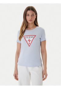 Guess T-Shirt W1YI1B I3Z14 Błękitny Regular Fit. Kolor: niebieski. Materiał: bawełna #1