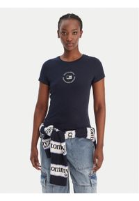 Tommy Jeans T-Shirt DW0DW22273 Granatowy Slim Fit. Kolor: niebieski. Materiał: bawełna #1