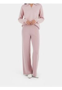 Sinsay - Dzianinowe spodnie z elastycznym pasem - różowy. Kolor: różowy. Materiał: dzianina
