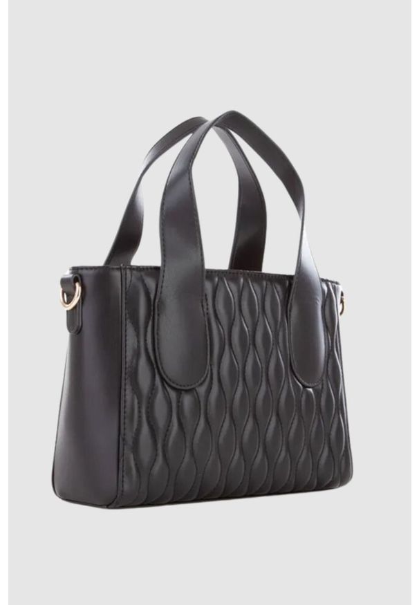 Valentino by Mario Valentino - VALENTINO Czarna mała shopperka Copacaban. Kolor: czarny. Wzór: paski