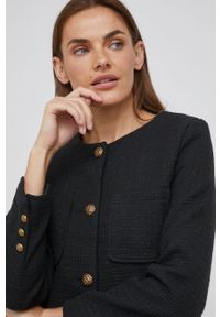 Answear Lab płaszcz damski kolor czarny przejściowy. Okazja: na co dzień. Kolor: czarny. Materiał: materiał. Styl: wakacyjny #4
