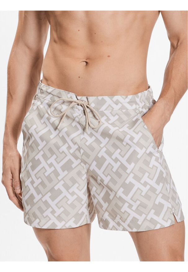 TOMMY HILFIGER - Szorty kąpielowe Tommy Hilfiger. Kolor: beżowy