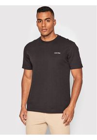 Calvin Klein T-Shirt Micro Logo Interlock K10K109894 Czarny Regular Fit. Kolor: czarny. Materiał: bawełna #1