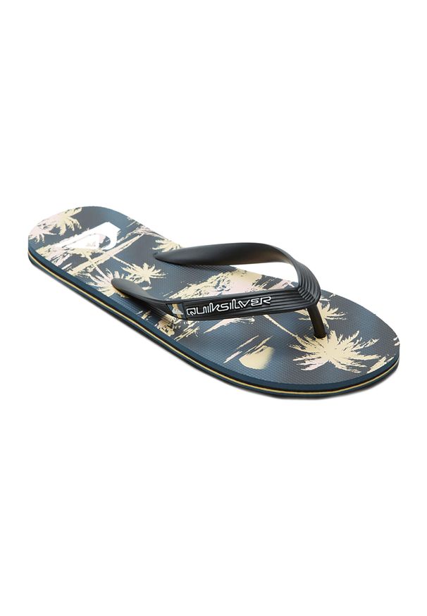 Japonki plażowe męskie Quiksilver Molokai Air Flow. Okazja: na plażę. Kolor: czarny, wielokolorowy, żółty. Styl: sportowy