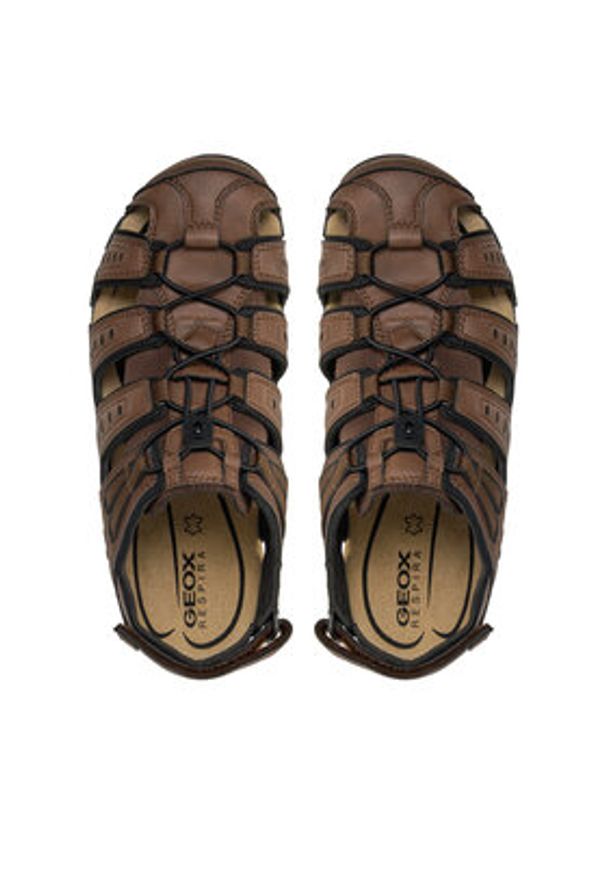 Geox Sandały Uomo Sandal Strada U4524C 000ME C6006 Brązowy. Kolor: brązowy. Materiał: skóra