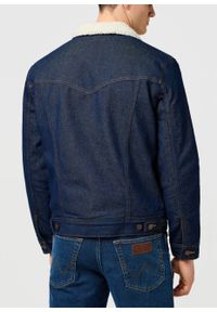 Wrangler - MESKA KURTKA JEANSOWA WRANGLER SHERPA DENIM JACKET CLEAN RINSE 112371364. Materiał: denim, jeans #3