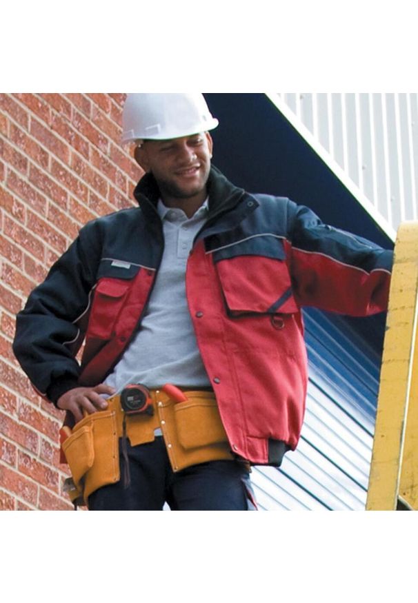 RESULT - Męska Kurtka Workguard Z Zamkiem Błyskawicznym, Odporna Na Działanie Wody I. Kolor: czerwony, wielokolorowy, niebieski