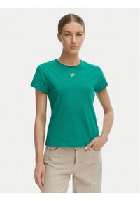 TOMMY HILFIGER - Tommy Hilfiger T-Shirt WW0WW48710 Zielony Slim Fit. Kolor: zielony. Materiał: bawełna #1